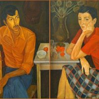 Двое. Диптих. 1978 год. х.м., 100 х 70